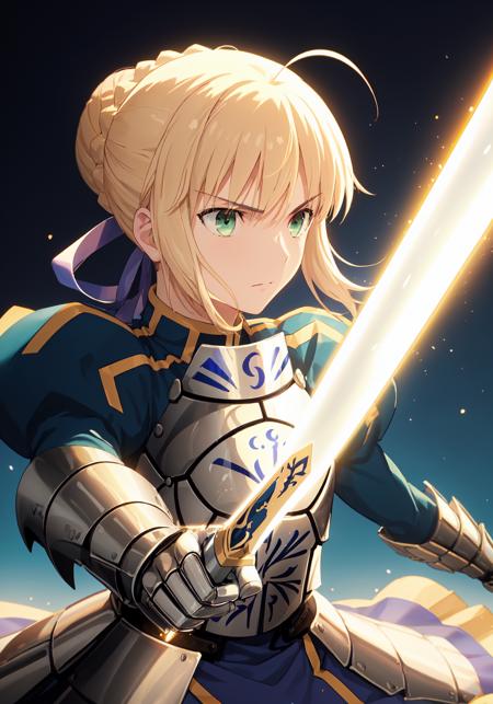 00191-1702405030-best quality, masterpiece,_lora_saber_v1_0.9_, phSaber, phAltoria, 1girl, solo, armor, weapon, sword, glowing sword, glowing wea.png